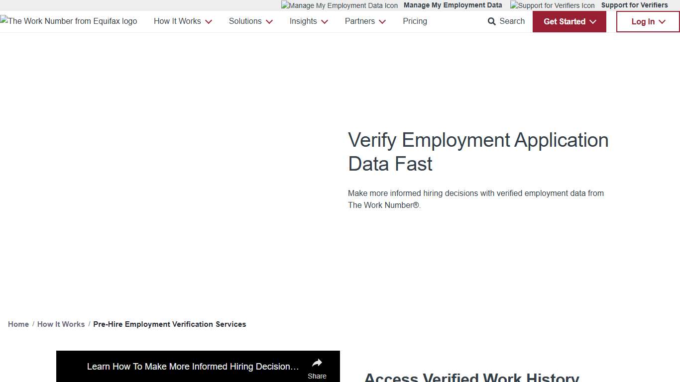 Pre-Employment Verifications & Work History | The Work Number